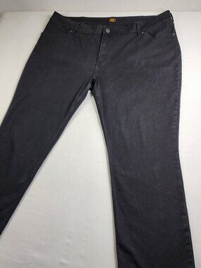 Lee Woman's 26W Medium Black Jeans Regular Fit Straight Leg Stretch Classic